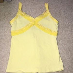 Women’s yellow lulu lemon workout tank top